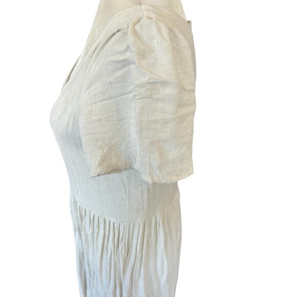 Christy Dawn Scarlet Dress Large Beige Midi Cottagecore Quiet Luxury Minimalist - Picture 10 of 14